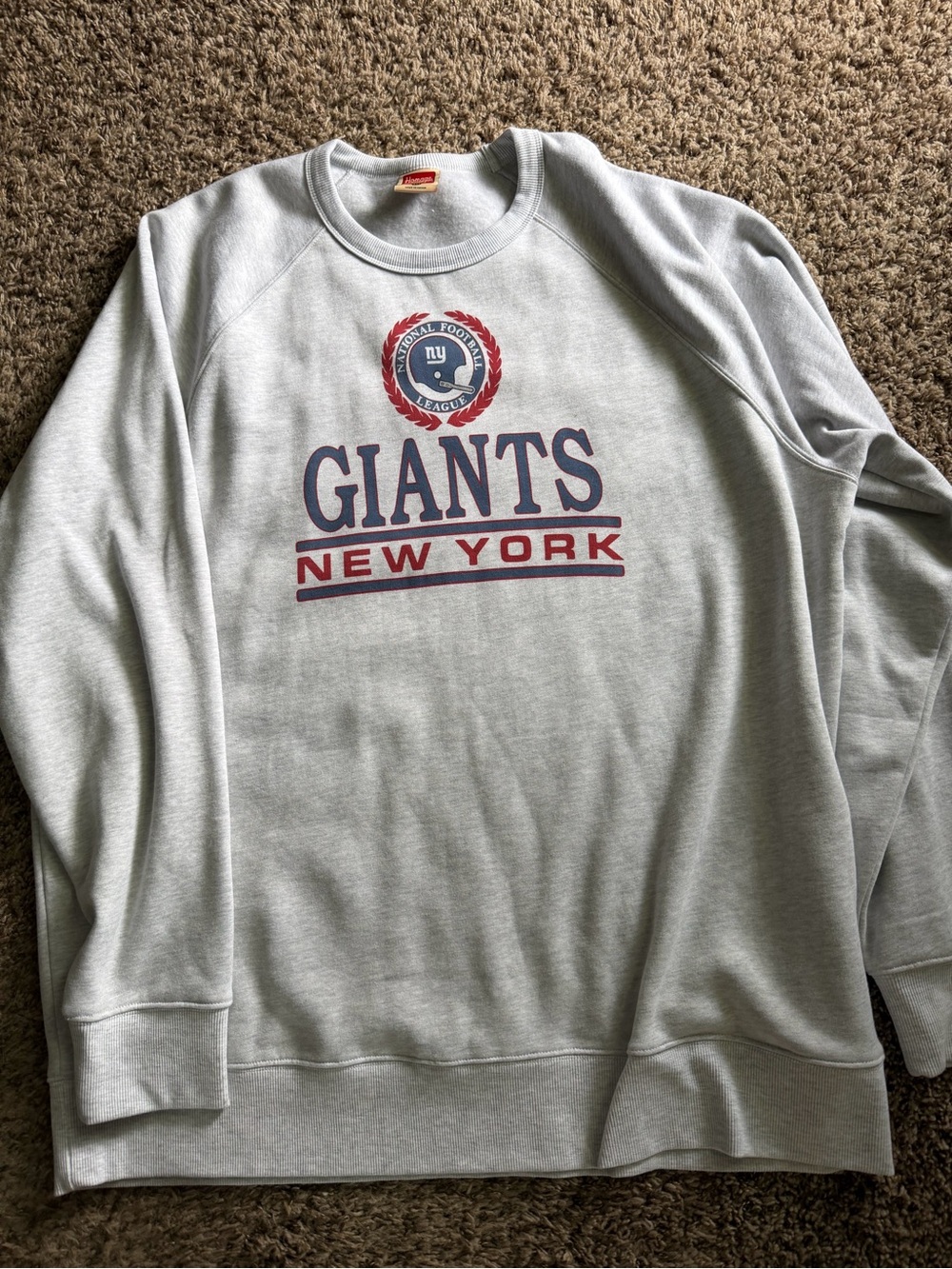 Homage NFL New York Giants Heather Gray Raglan Sweatshirt 3XL